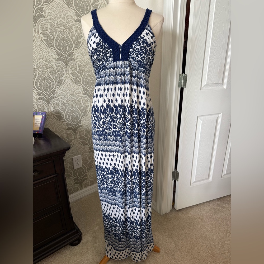 Design History Navy and White Maxi Dress
